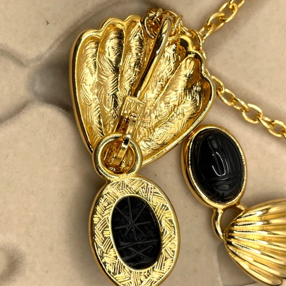 Weingeroff Signed QVC Interchangeable Pendant Pierced Earrings Scarab Set With B - Picture 8 of 12